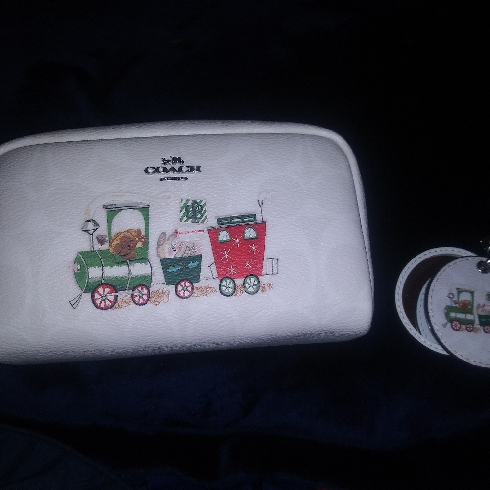 Coach Cosmetic Bag with Keychain mirror